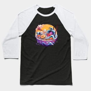 Great Wave Ramen Soup Bowl Baseball T-Shirt